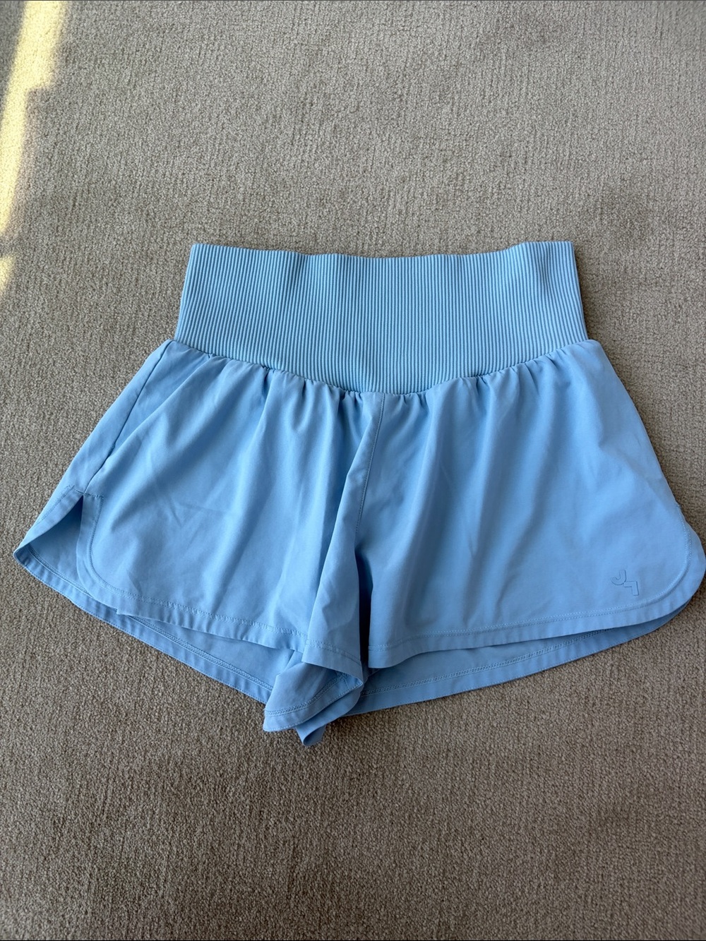 All in motion- Light Blue Women's Performance Shorts with High Ribbed Waist